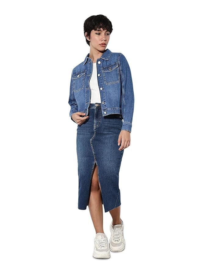 23-11.jpg ONLY Women's Cotton Standard Length Denim Jacket