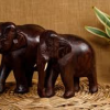 Hand-Carved Wooden Elephant Figurine