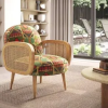 Handwoven Cane Lounge Chair 17