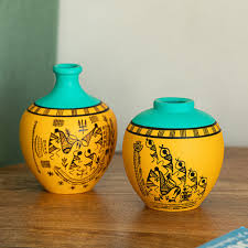 Terracotta Hand-Painted Vase 34